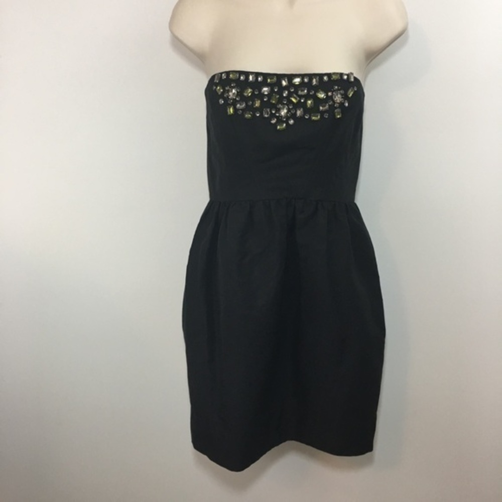 NWT Shoshanna black crystal embellished dress Sz 4